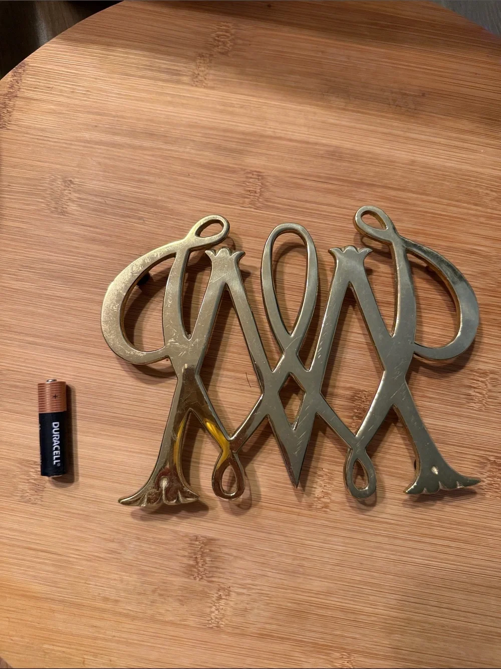 Vintage Brass Williamsburg William & Mary Cypher Trivet - Virginia Metalcrafters